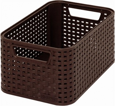 Rattan hatású kosár, 6l, sötétbarna, CURVER "Style S"