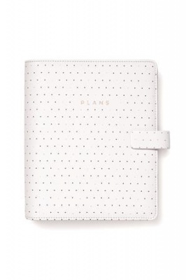 Kalendárium, gyűrűs, betétlapokkal, A5, FILOFAX "Moonlight", fehér